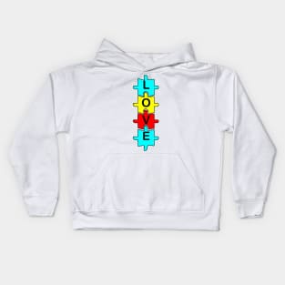 Autism Awareness Support Puzzle Design & Quote Inspirational LOVE Gifts Kids Hoodie